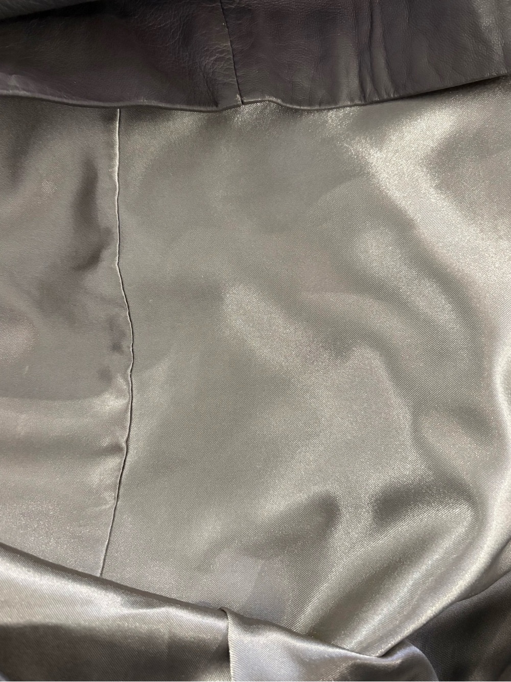 Sita Murt lamb skin genuine leather, gray-green color short sleeves Size Large - Picture 4 of 6